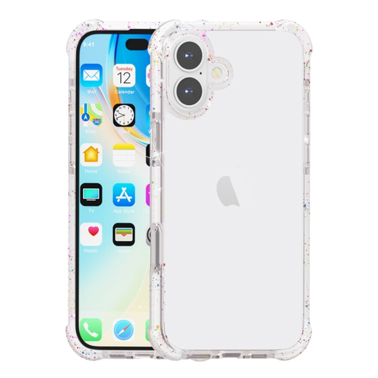 For iPhone 16 Plus Acrylic Color Point Transparent Phone Case - White