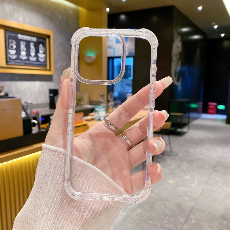 For iPhone 14 Pro Max Acrylic Color Point Transparent Phone Case - White