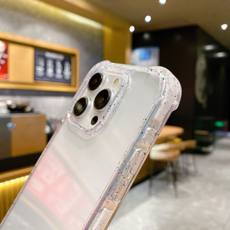 For iPhone 14 Pro Max Acrylic Color Point Transparent Phone Case - White