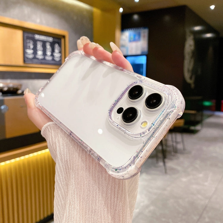 For iPhone 15 Pro Max Acrylic Color Point Transparent Phone Case - White