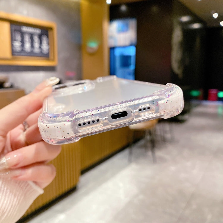 For iPhone 14 Pro Max Acrylic Color Point Transparent Phone Case - White
