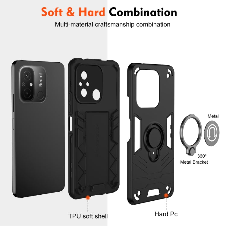 For Xiaomi Redmi 12C / Poco C55 Ring Holder Phone Case