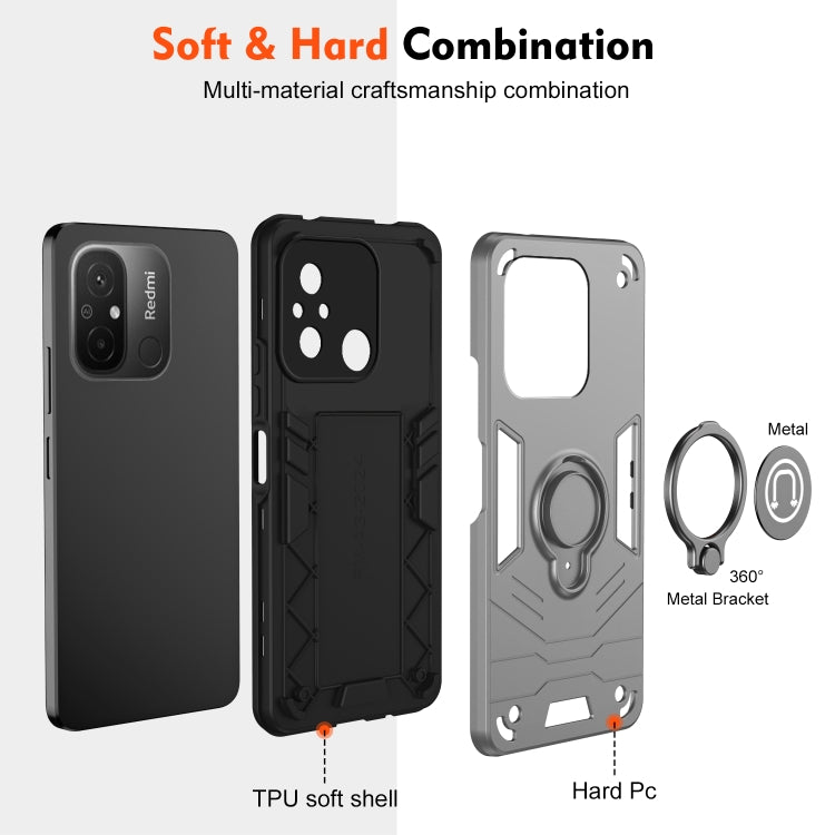 For Xiaomi Redmi 12C / Poco C55 Ring Holder Phone Case