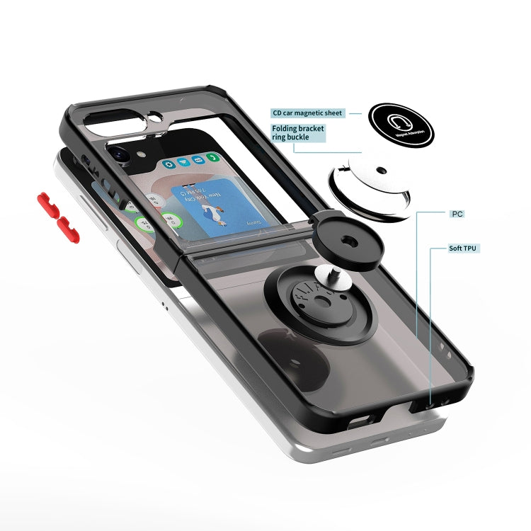 For Samsung Galaxy Z Flip6 / Flip7 FE Q Shadow 1 Series TPU + PC Phone Case with Ring