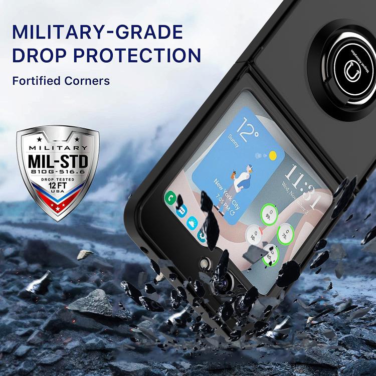 For Samsung Galaxy Z Flip6 / Flip7 FE Q Shadow 1 Series TPU + PC Phone Case with Ring