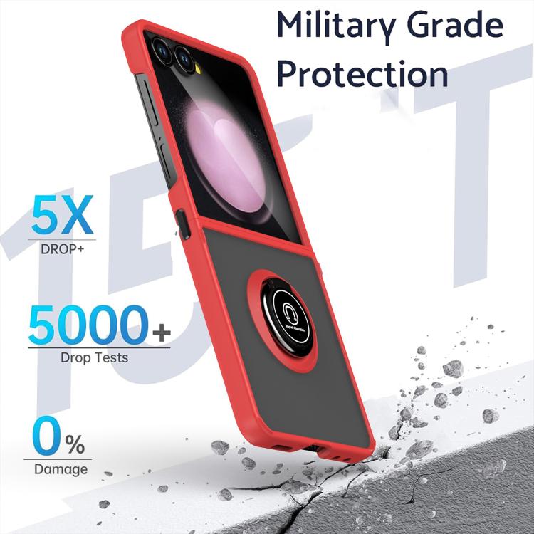 For Samsung Galaxy Z Flip7 Q Shadow 1 Series TPU + PC Phone Case with Ring