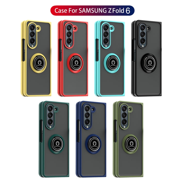 For Samsung Galaxy Z Fold6 Q Shadow 1 Series TPU + PC Phone Case with Ring