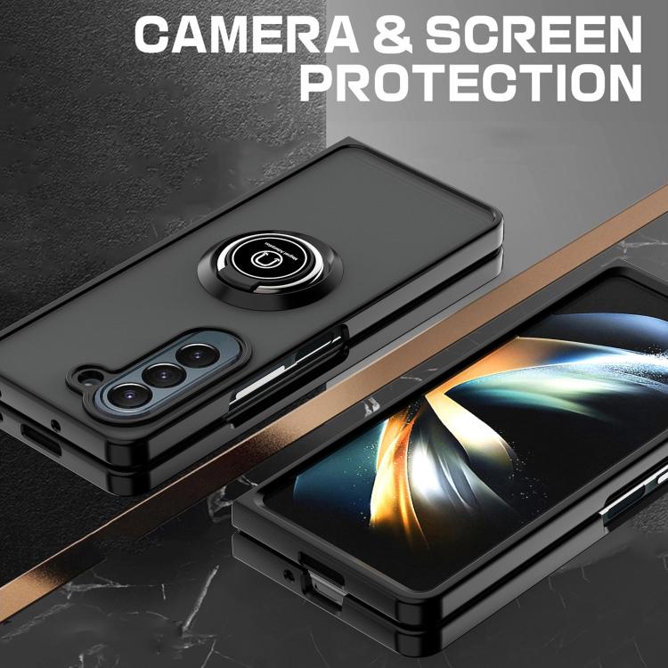 For Samsung Galaxy Z Fold7 Q Shadow 1 Series TPU + PC Phone Case with Ring