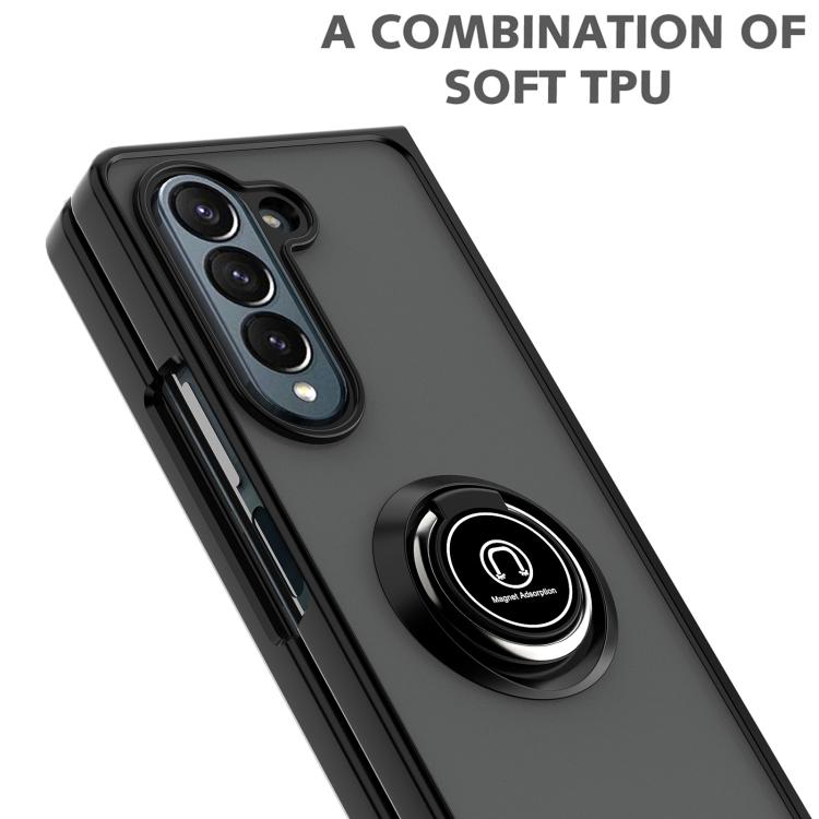 For Samsung Galaxy Z Fold5 Q Shadow 1 Series TPU + PC Phone Case with Ring