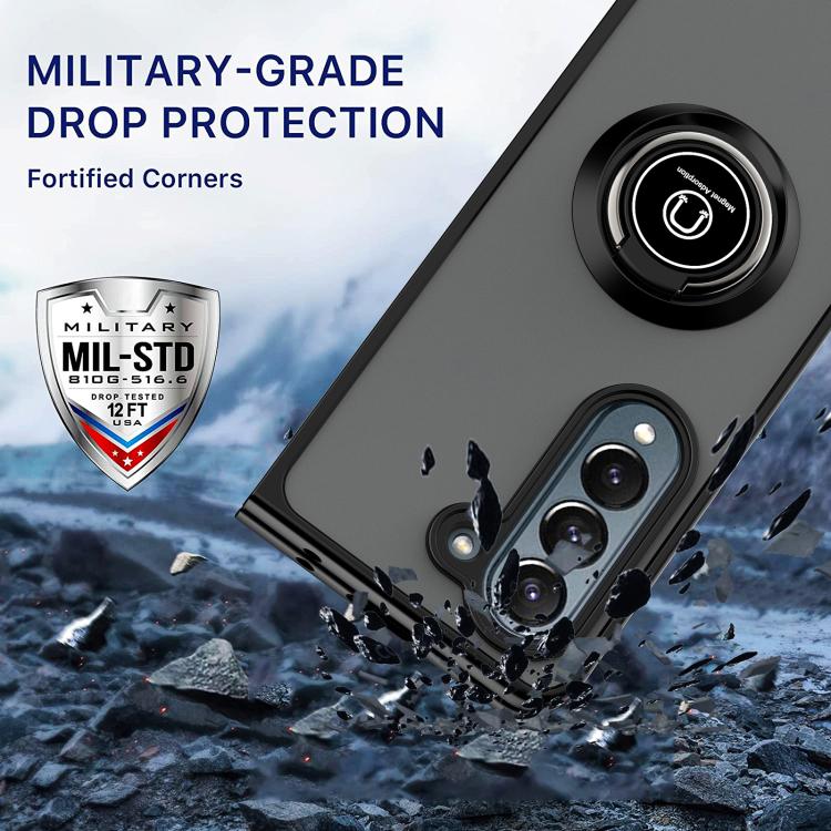 For Samsung Galaxy Z Fold5 Q Shadow 1 Series TPU + PC Phone Case with Ring