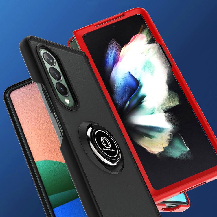 For Samsung Galaxy Z Fold4 Q Shadow 1 Series TPU + PC Phone Case with Ring