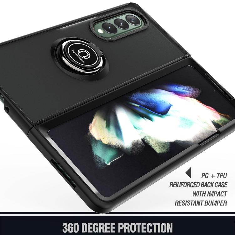 For Samsung Galaxy Z Fold4 Q Shadow 1 Series TPU + PC Phone Case with Ring