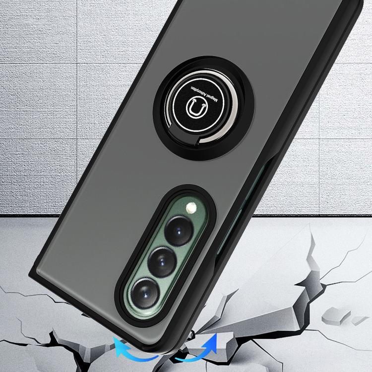 For Samsung Galaxy Z Fold4 Q Shadow 1 Series TPU + PC Phone Case with Ring