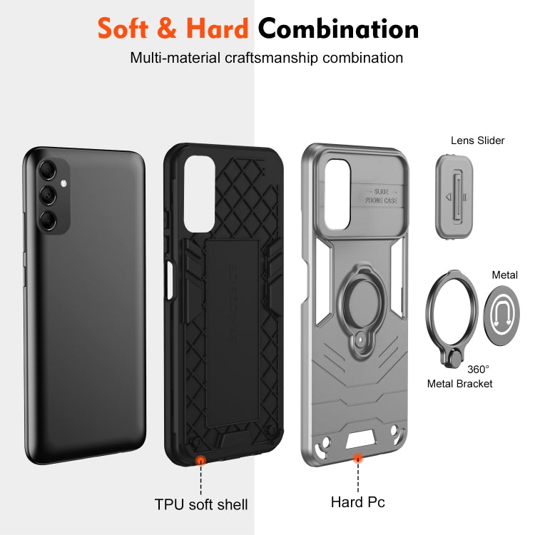 For Samsung Galaxy M14 Camshield Ring Holder Phone Case
