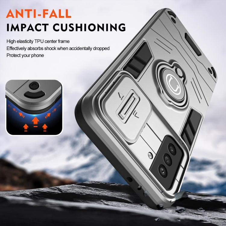 For Samsung Galaxy S21 FE Camshield Ring Holder Phone Case