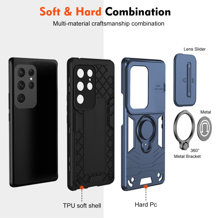 For Samsung Galaxy S24 Ultra 5G Camshield Ring Holder Phone Case