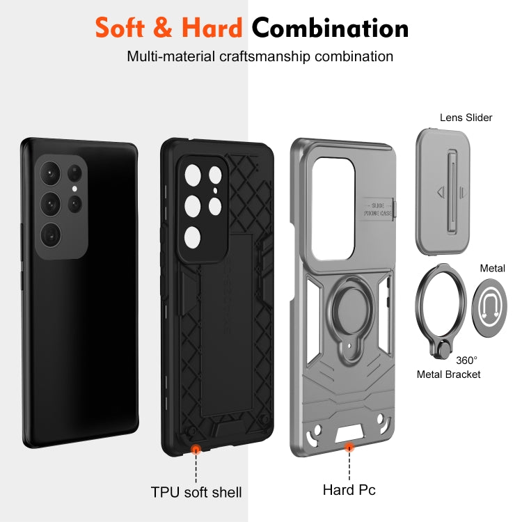 For Samsung Galaxy S24 Ultra 5G Camshield Ring Holder Phone Case