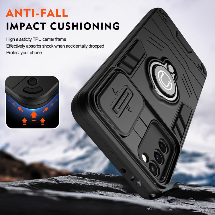 For Samsung Galaxy A02s / A03s 164mm Camshield Ring Holder Phone Case