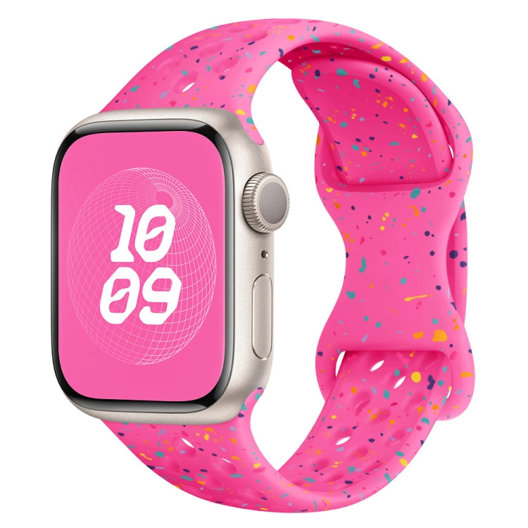 For Apple Watch SE 40mm Hole Style Butterfly Buckle Camouflage Silicone Watch Band