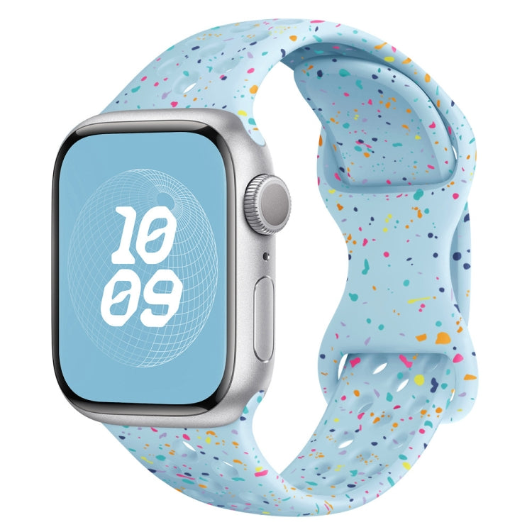 For Apple Watch 42mm Hole Style Butterfly Buckle Camouflage Silicone Watch Band
