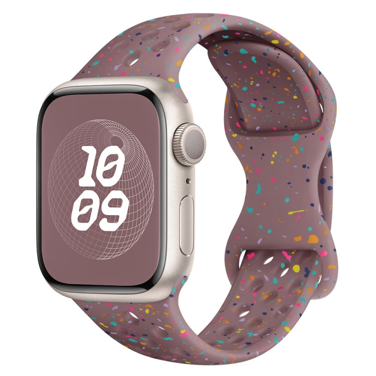 For Apple Watch 42mm Hole Style Butterfly Buckle Camouflage Silicone Watch Band