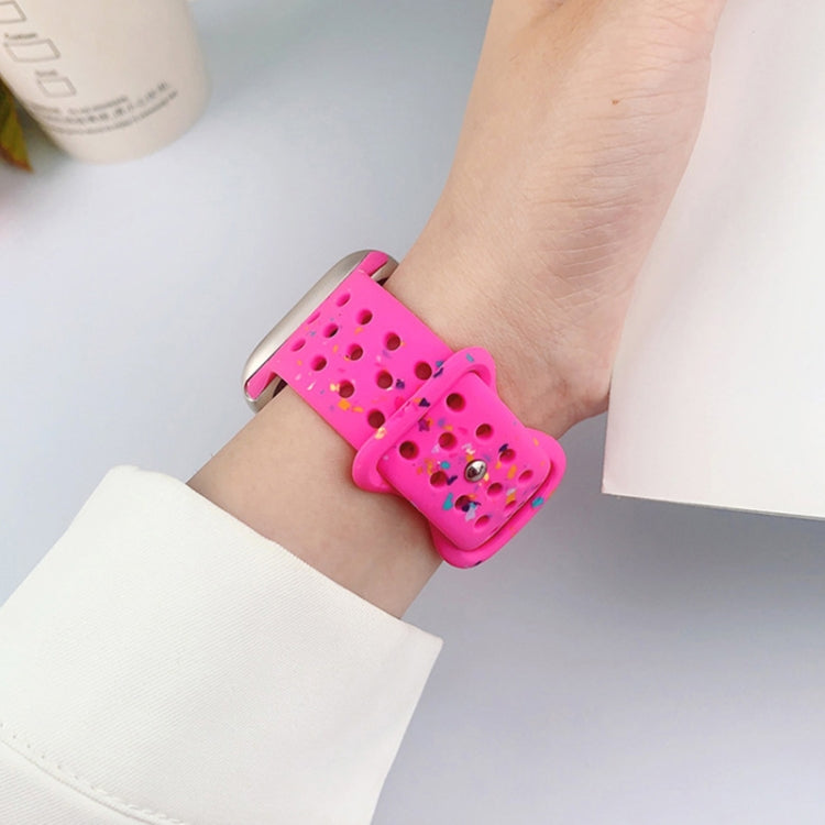 For Apple Watch Ultra 2 49mm Hole Style Butterfly Buckle Camouflage Silicone Watch Band