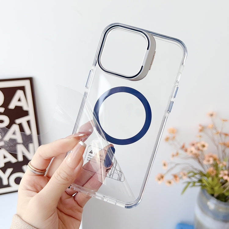 For iPhone 15 Plus J2 High Transparent MagSafe Magnetic Frame Holder Phone Case