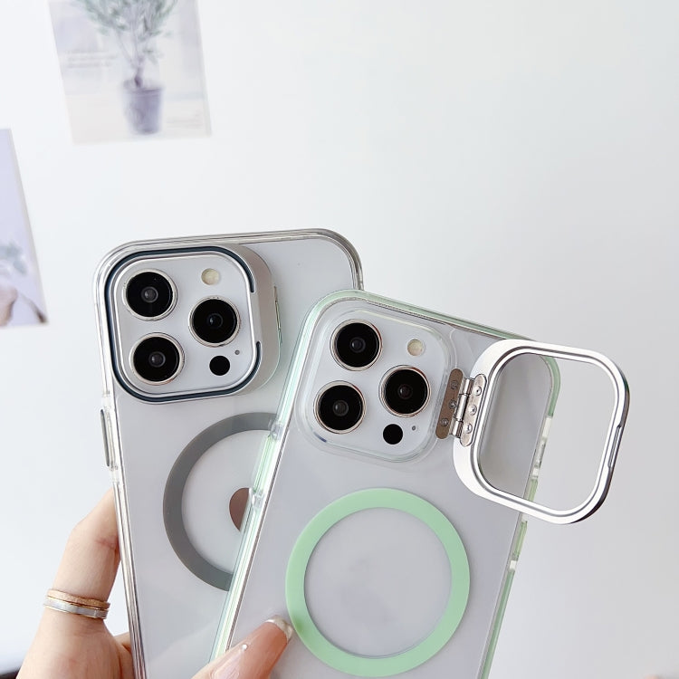 For iPhone 15 Plus J2 High Transparent MagSafe Magnetic Frame Holder Phone Case