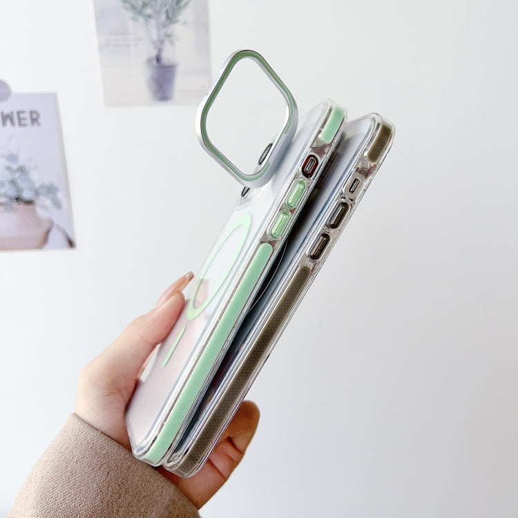For iPhone 15 J2 High Transparent MagSafe Magnetic Frame Holder Phone Case
