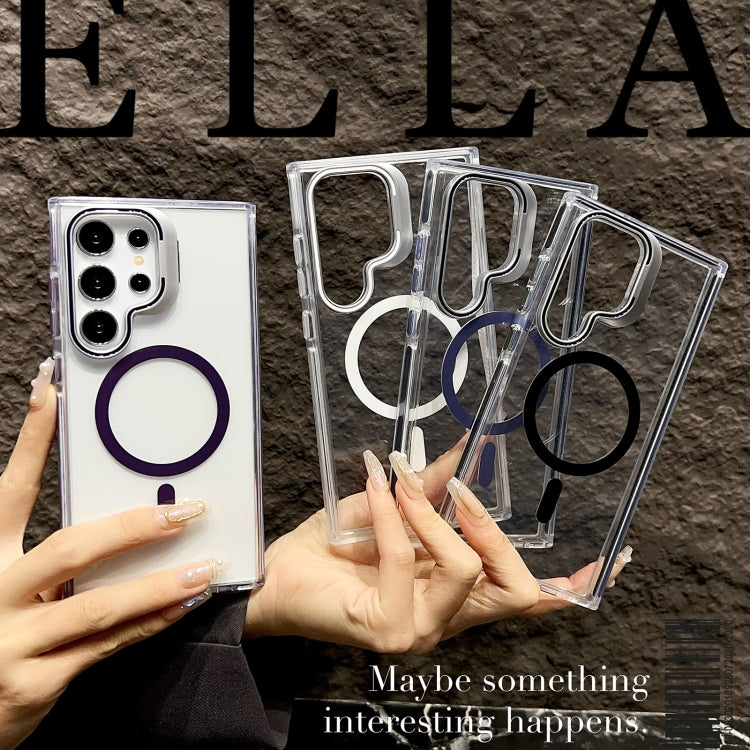 For Samsung Galaxy S24 J2 High Transparent MagSafe Magnetic Frame Holder Phone Case