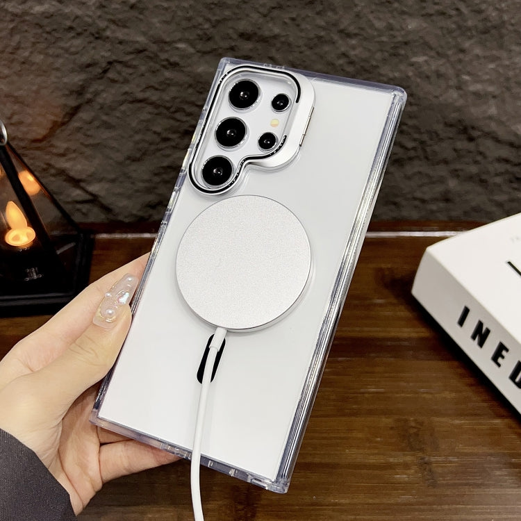 For Samsung Galaxy S24 J2 High Transparent MagSafe Magnetic Frame Holder Phone Case
