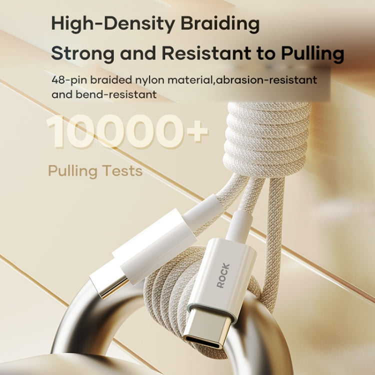 ROCK Z20 60W USB-C / Type-C to USB-C / Type-C Fast Charging Data Cable, Length:1m - Grey White