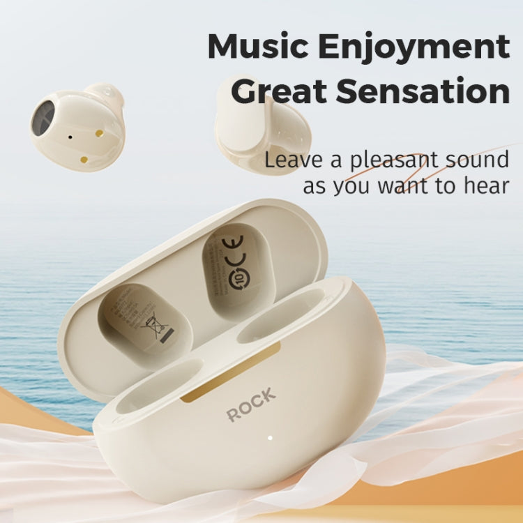 ROCK EB900 Bluetooth 5.3 TWS Bluetooth Earphones - Beige