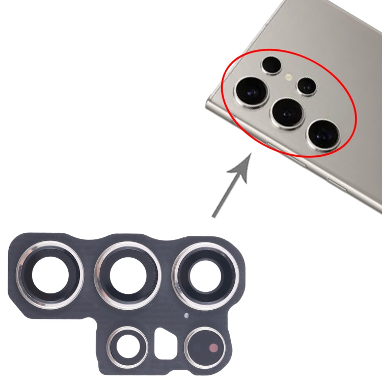 For Samsung Galaxy S24 Ultra SM-S928B 10pcs Original Rear Camera Lens Cover - Silver