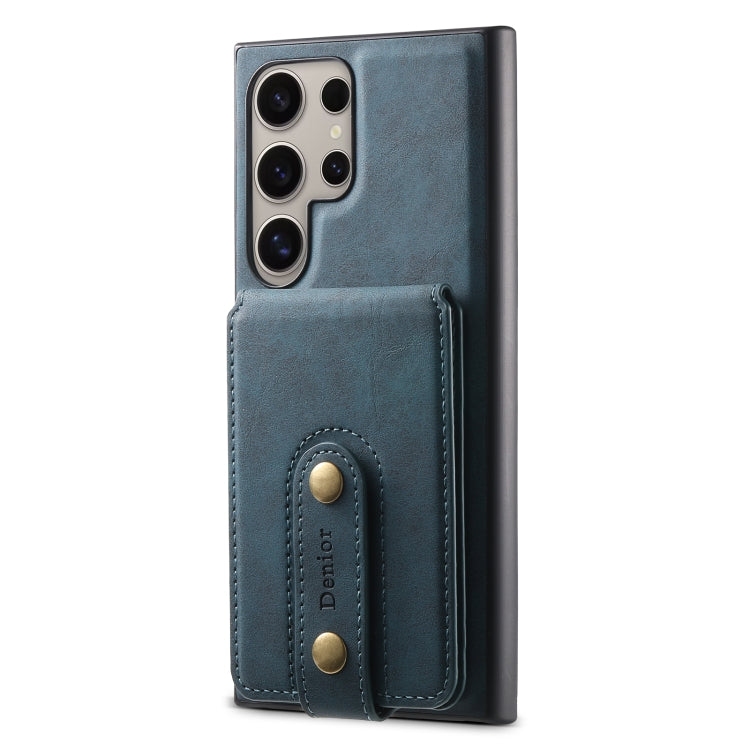 For Samsung Galaxy S24 Ultra 5G Denior D14 NK Retro Pattern MagSafe Magnetic Card Holder Leather Phone Case