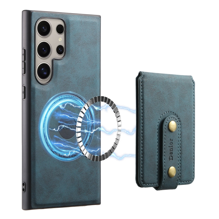For Samsung Galaxy S24 Ultra 5G Denior D14 NK Retro Pattern MagSafe Magnetic Card Holder Leather Phone Case