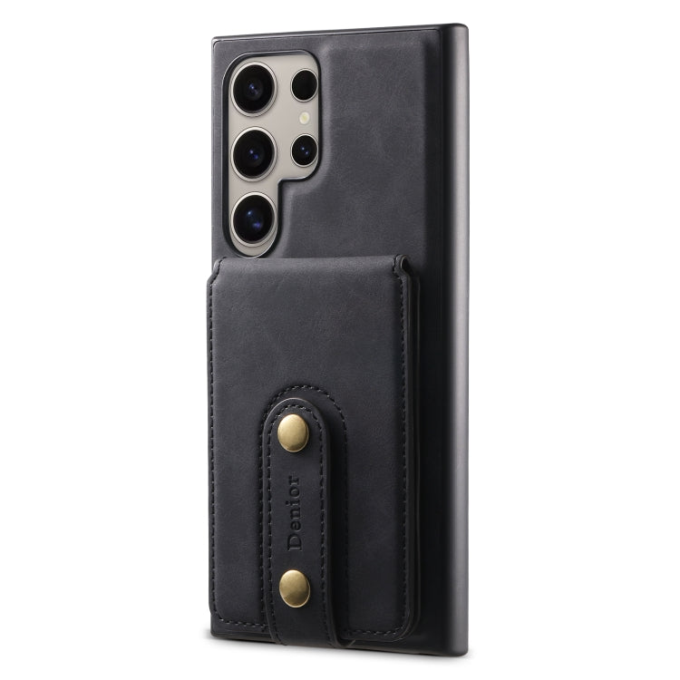 For Samsung Galaxy S24 Ultra 5G Denior D14 NK Retro Pattern MagSafe Magnetic Card Holder Leather Phone Case