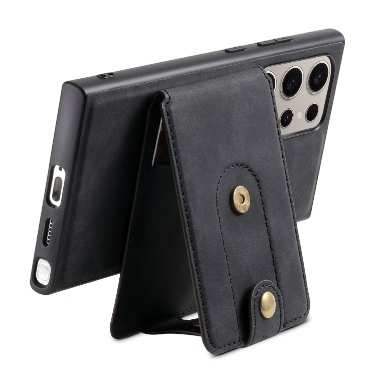 For Samsung Galaxy S24 Ultra 5G Denior D14 NK Retro Pattern MagSafe Magnetic Card Holder Leather Phone Case