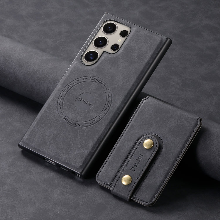 For Samsung Galaxy S24 Ultra 5G Denior D14 NK Retro Pattern MagSafe Magnetic Card Holder Leather Phone Case