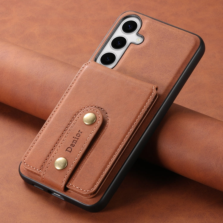 For Samsung Galaxy S24+ 5G Denior D14 NK Retro Pattern MagSafe Magnetic Card Holder Leather Phone Case