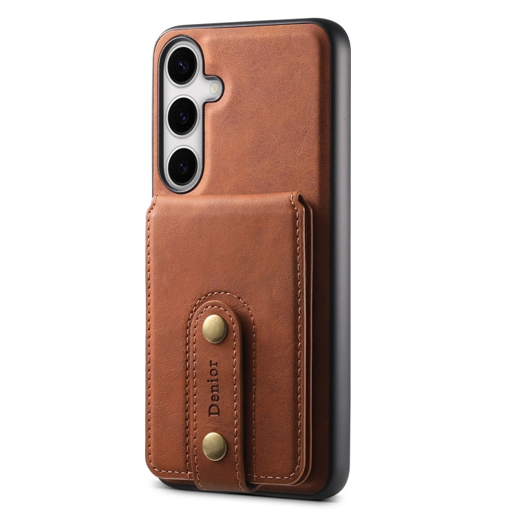 For Samsung Galaxy S24+ 5G Denior D14 NK Retro Pattern MagSafe Magnetic Card Holder Leather Phone Case