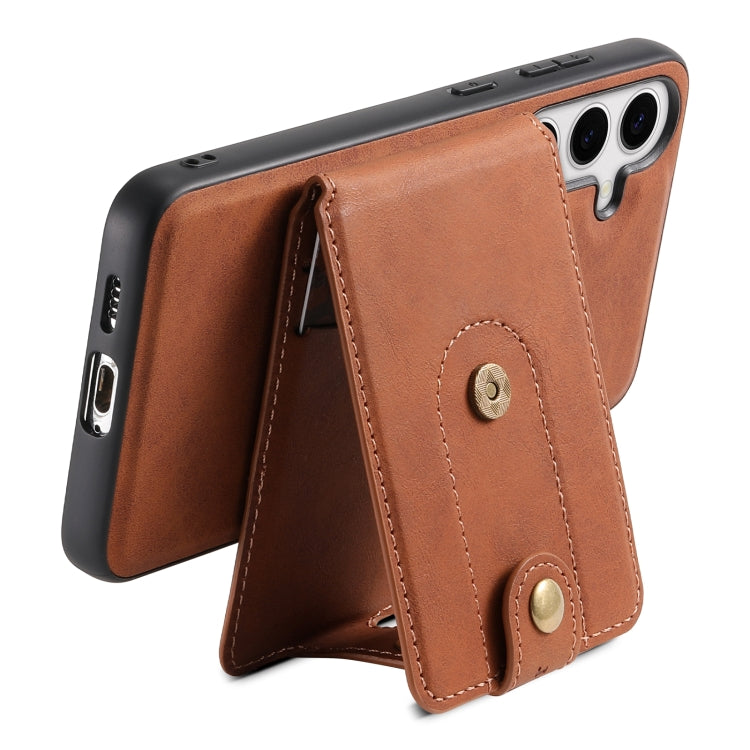 For Samsung Galaxy S24+ 5G Denior D14 NK Retro Pattern MagSafe Magnetic Card Holder Leather Phone Case
