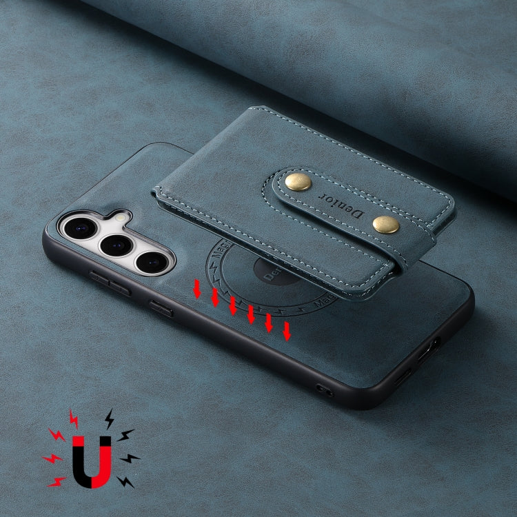 For Samsung Galaxy S24+ 5G Denior D14 NK Retro Pattern MagSafe Magnetic Card Holder Leather Phone Case