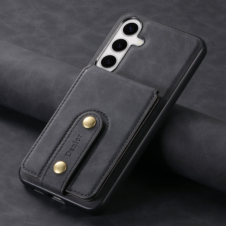 For Samsung Galaxy S24+ 5G Denior D14 NK Retro Pattern MagSafe Magnetic Card Holder Leather Phone Case