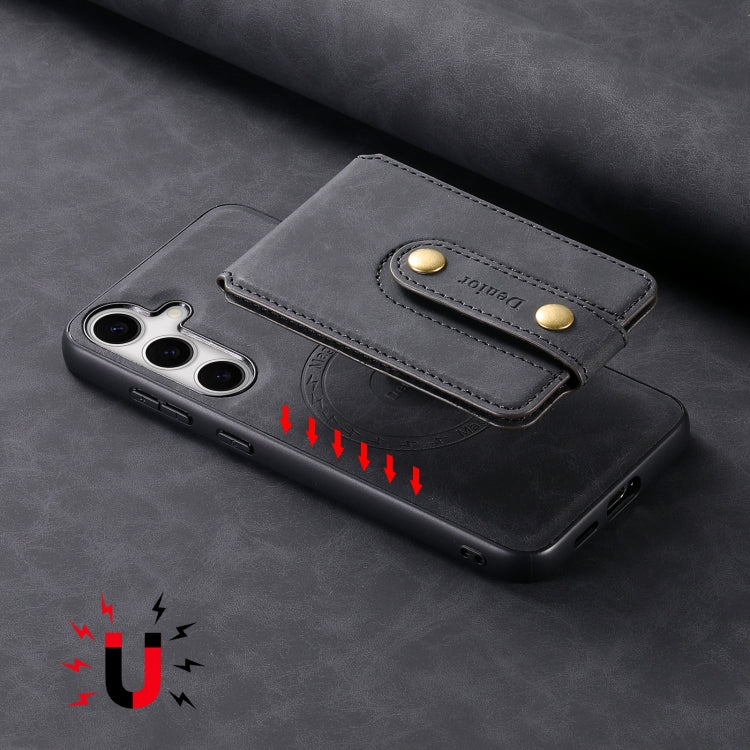 For Samsung Galaxy S24+ 5G Denior D14 NK Retro Pattern MagSafe Magnetic Card Holder Leather Phone Case