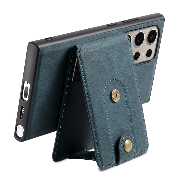 For Samsung Galaxy S23 Ultra 5G Denior D14 NK Retro Pattern MagSafe Magnetic Card Holder Leather Phone Case