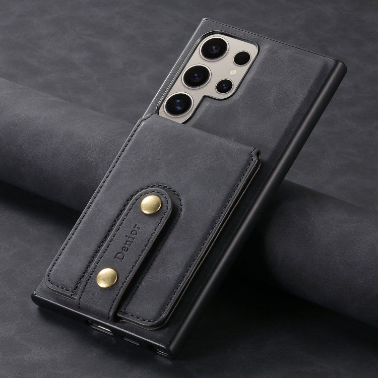 For Samsung Galaxy S23 Ultra 5G Denior D14 NK Retro Pattern MagSafe Magnetic Card Holder Leather Phone Case