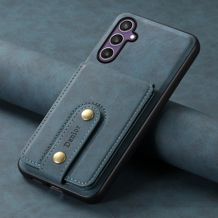 For Samsung Galaxy S23 FE 5G Denior D14 NK Retro Pattern MagSafe Magnetic Card Holder Leather Phone Case