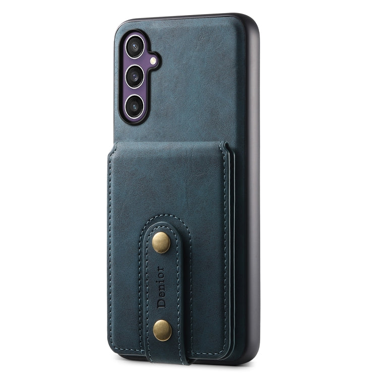 For Samsung Galaxy S23 FE 5G Denior D14 NK Retro Pattern MagSafe Magnetic Card Holder Leather Phone Case