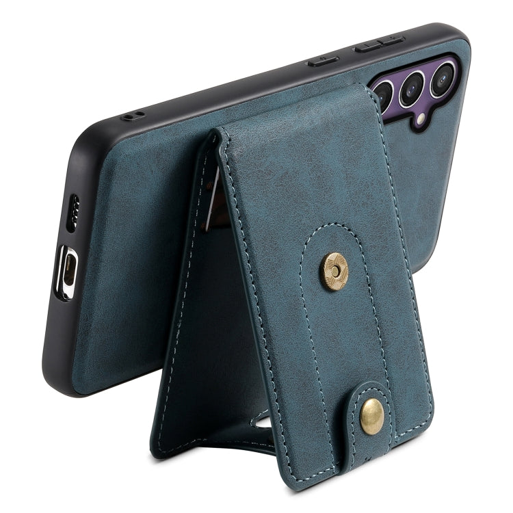 For Samsung Galaxy S23 FE 5G Denior D14 NK Retro Pattern MagSafe Magnetic Card Holder Leather Phone Case